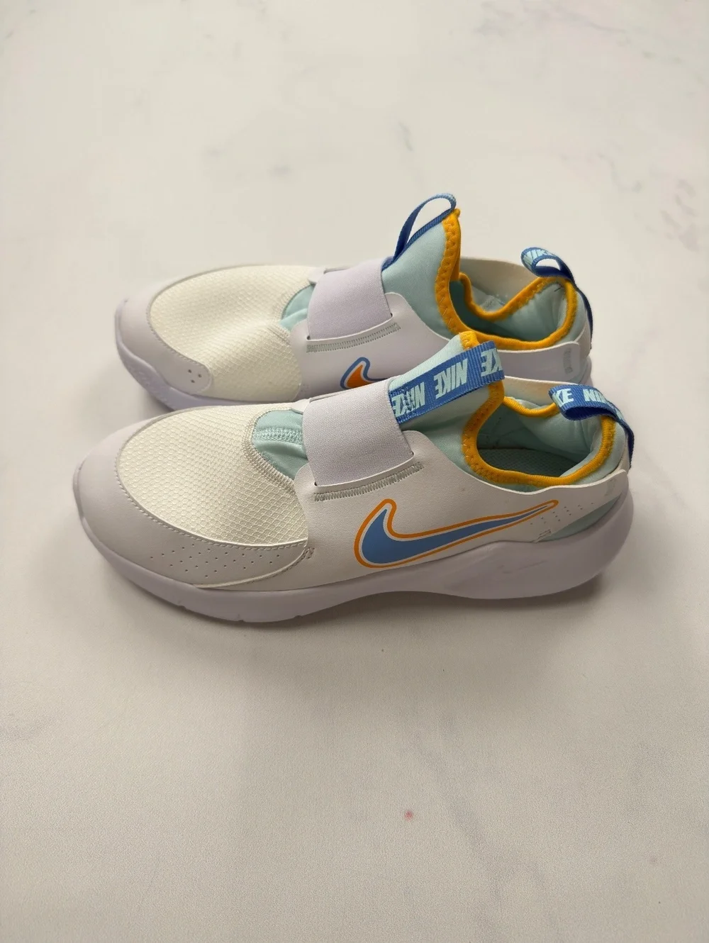 Nike Slip-On Sneakers White Blue Orange Modern - Girls 7Y